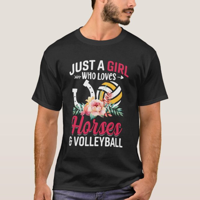 Pferde Volleyball Nur ein Wer Lieben T-Shirt (Vorderseite)