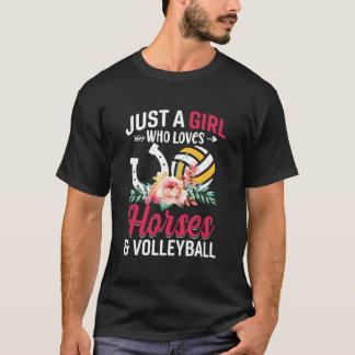 Pferde Volleyball Nur Ein Wer Liebt T-Shirt