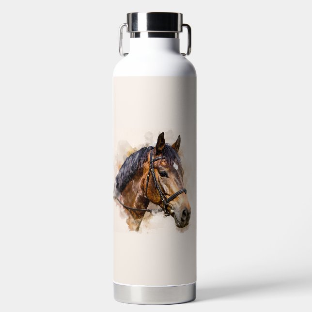 Pferde-Wasserflasche Trinkflasche (Vorderseite)
