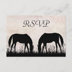 Pferde Weiden Reittier Wedding RSVP Card