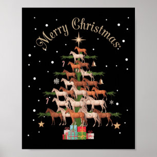 Pferde Weihnachten Bäume Pferde Weihnachtsbaum Fro Poster