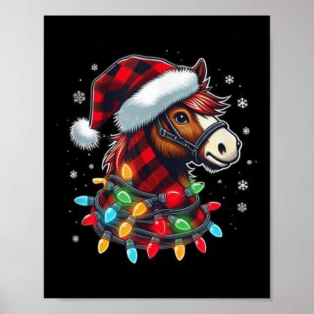 Pferde Weihnachten Pferde Reiten Xmas Pferd Poster (Vorne)