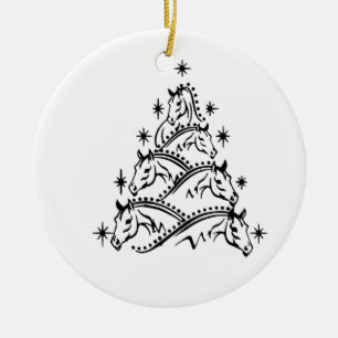Pferde Weihnachtsbaum Reitsport Weihnachten Keramik Ornament