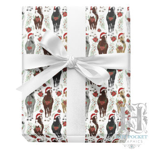 Pferde-Weihnachtsgeschenkpapier Geschenkpapier