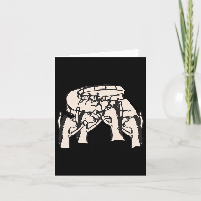 Pferde wetten auf Menschen Rennen Reittier Geschen Karte (Vorderseite)