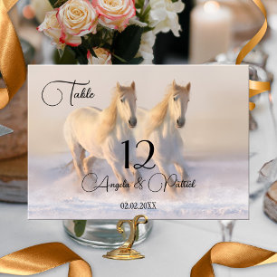 Pferde Winter Wedding Tischnummer Card
