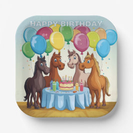 Pferde zum Geburtstag Pappteller