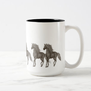 Pferde Zweifarbige Tasse