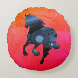 Pferdeakzept Rundes Kissen