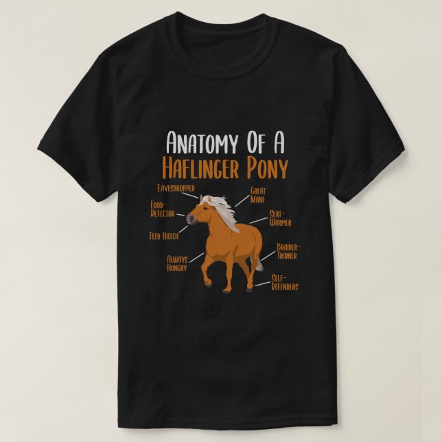 Pferdeanatomie eines Haflinger Pony Haflinger Pfer T-Shirt (Design vorne)