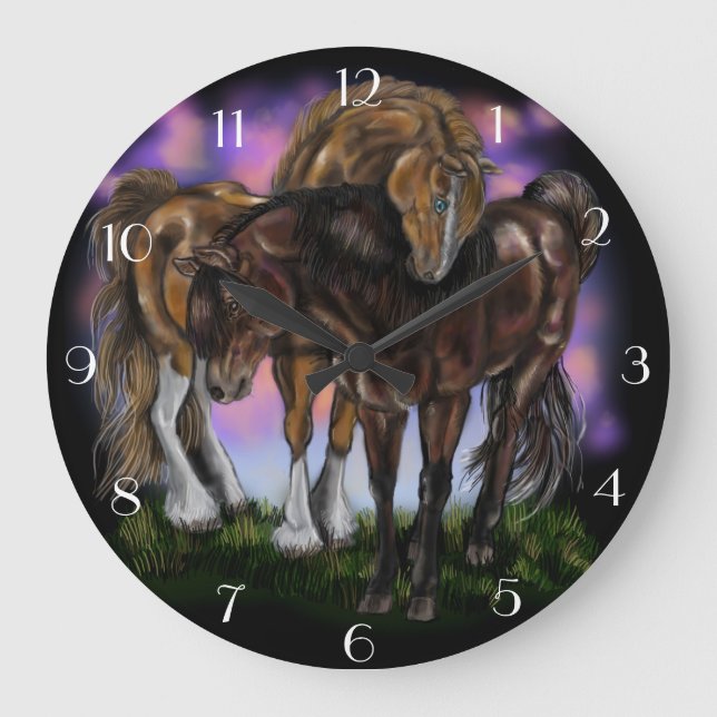 Pferdeartige Hingabe-Uhr Große Wanduhr (Vorderseite)