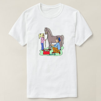 Pferdearzt Thema Pferdefleisch Veterinärmediziner T-Shirt