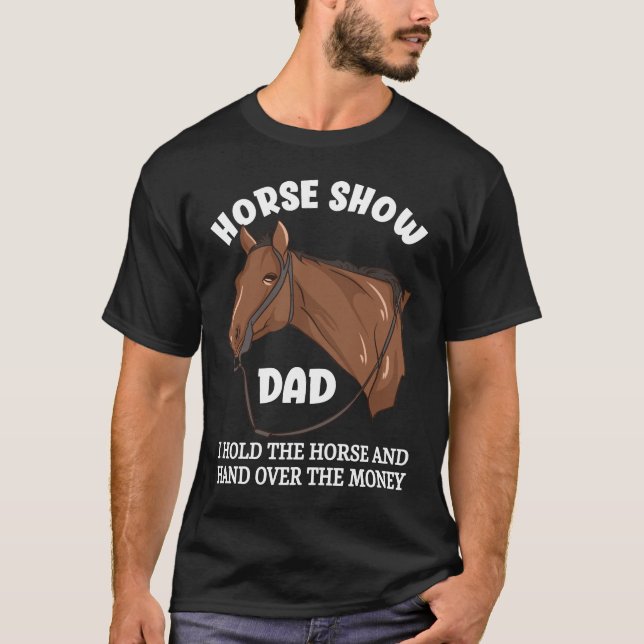 Pferdeausstellung Vater Funny Barrel Racing T-Shirt (Vorderseite)