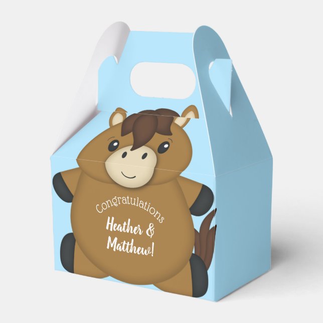 PferdeBaby Dusche Blue Boy Geschenkschachtel (Vorderseite)