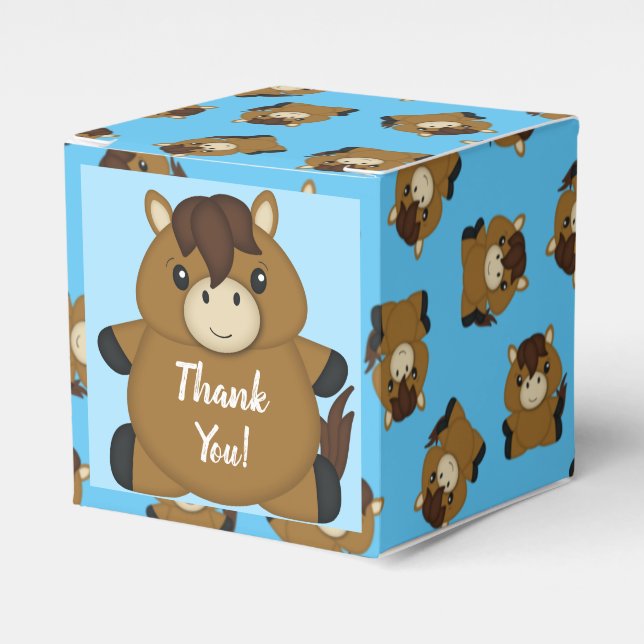 PferdeBaby Dusche Blue Boy Geschenkschachtel (Vorderseite)