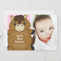 PferdeBaby-Dusche Foto Geburtsankündigung