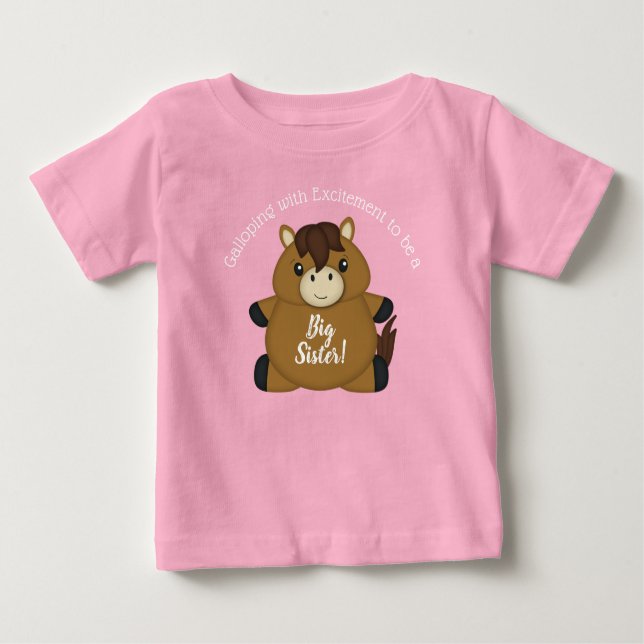 PferdeBaby Dusche Pink Girl Baby T-shirt (Vorderseite)