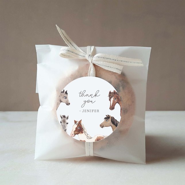 PferdeBaby-Dusche Vielen Dank Leckerei Labels Runder Aufkleber (Von Creator hochgeladen)