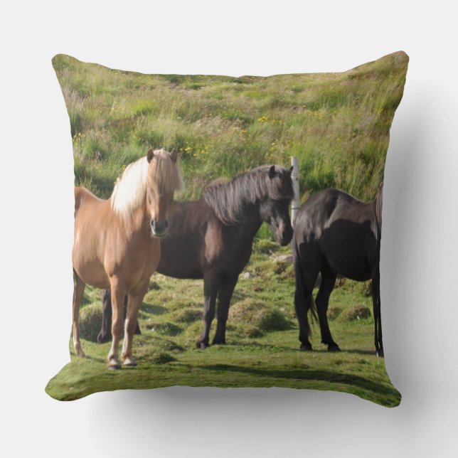 Pferdebauernhof-Ranchfahrt trägt pferdeartiges Kissen (Vorderseite)