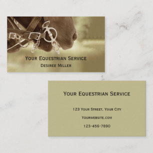 Pferdebauernhof Western Brown Green Equine Visitenkarte