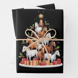 Pferdebaum Weihnachten Pferde Xmas Geschenke Geschenkpapier Set
