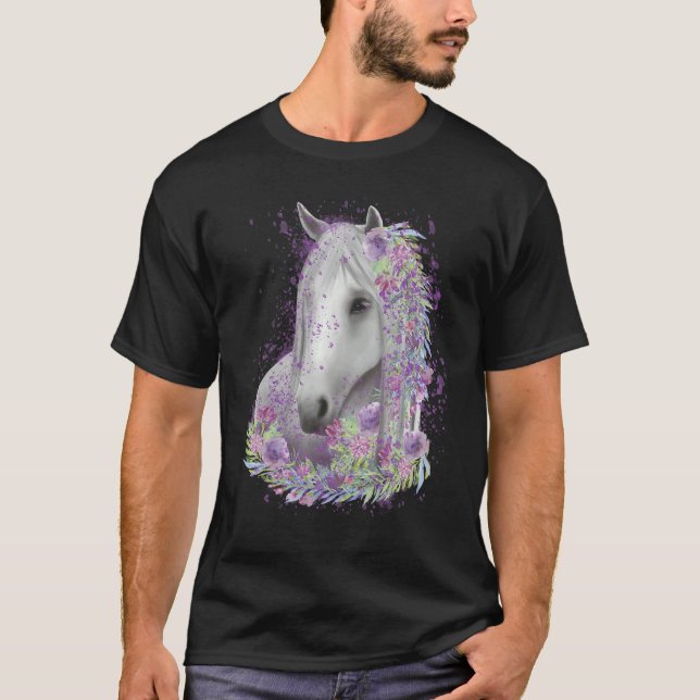 Pferdebesitzer Blume Reiten T-Shirt (Vorderseite)
