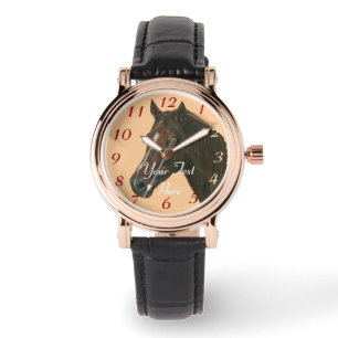 Pferdebild des kastanienbraunen Pferdes Armbanduhr
