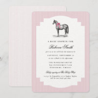 Pferdebogen Vintage Equine Rosa Mädchen Baby Showe