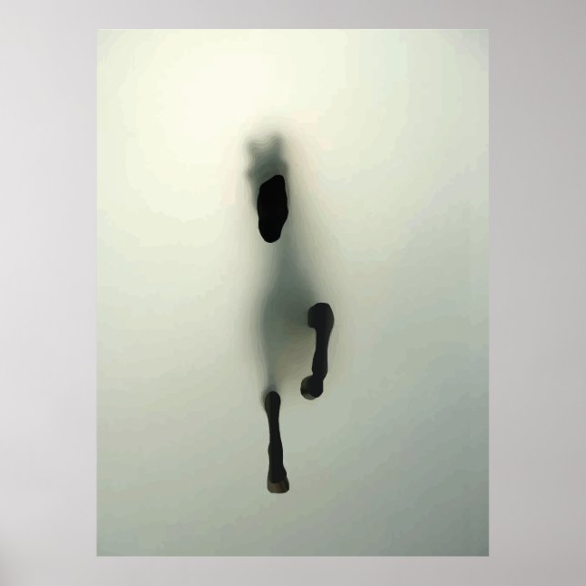 Pferdebruch durch Nebel Poster (Vorne)