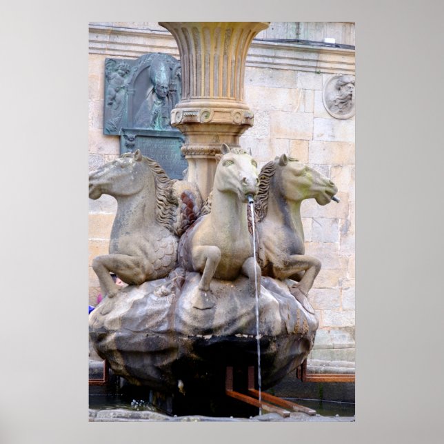 Pferdebrunnen, Spanien Poster (Vorne)