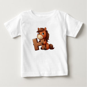 Pferdebuchstabe H Baby-T-Shirt Baby T-shirt