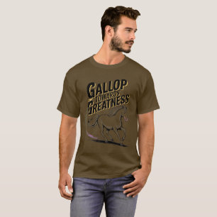 Pferdedarstellung mit Typografie-T - Shirt