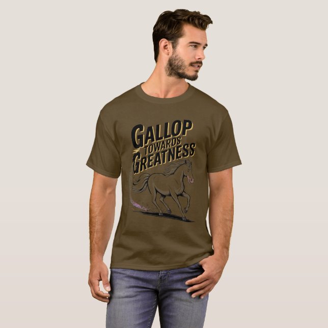 Pferdedarstellung mit Typografie-T - Shirt (Vorne ganz)