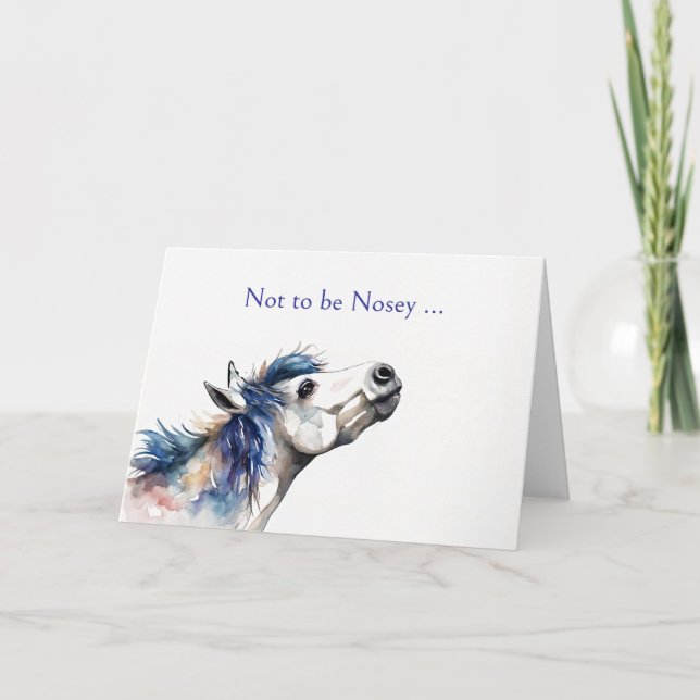 Pferdedenken Sie Niedlich und lustig Feiertagskarte (Vorderseite)