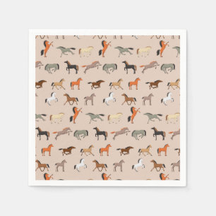 Pferdedruckmuster, Jungen Mädchen & Kinder, Pferde Serviette