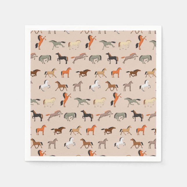 Pferdedruckmuster, Jungen Mädchen & Kinder, Pferde Serviette (Vorderseite)