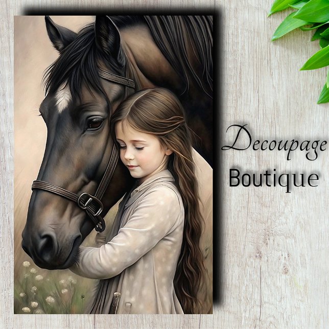 Pferdeembrace Decoupage Seidenpapier (Horse Embrace Decoupage Tissue Paper)
