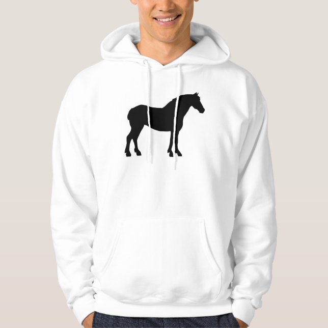 Pferdeentwurf (schwarz) hoodie (Vorderseite)