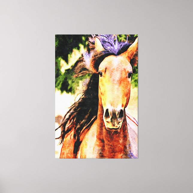 *~* PferdeEquine AR22 Black Mane Art Canvas Print Leinwanddruck (Vorderseite)