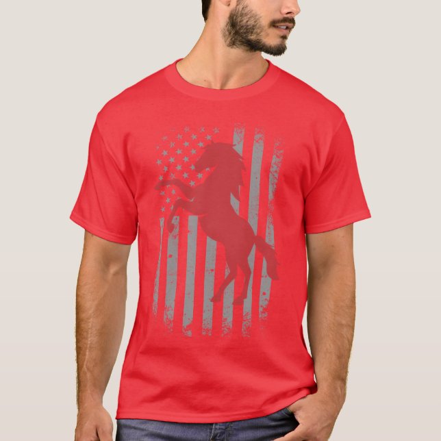 Pferdefamilie USA T-Shirt (Vorderseite)