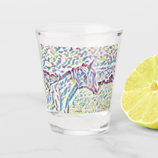 Pferdefarben, Shotglas Schnapsglas (Vorderseite)