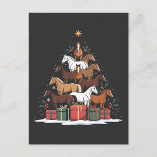 Pferdeförmiger Weihnachtsbaum Equine Weihnachten  Ankündigungspostkarte