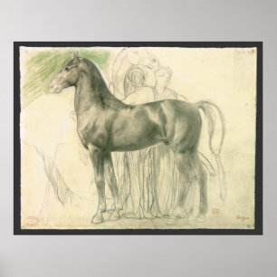 Pferdeforschung durch Edgar Degas, Vintage Kunst Poster