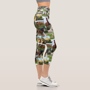 Pferdefoto-Collage, Capri Leggings