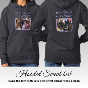 Pferdefreund 2 Foto Reittier lila grau Hoodie