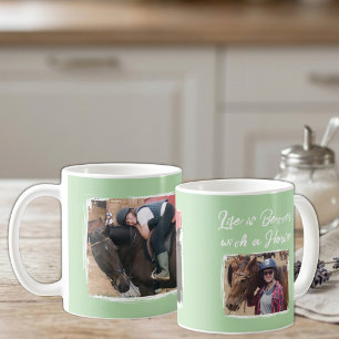 Pferdefreund 2 Foto weiß grün Kaffeetasse