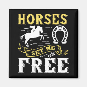 Pferdefreund Geschenk Cowgirl Western Reiten Magnet