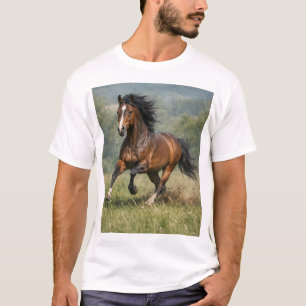 Pferdefreund Geschenk Laufendes Pferd Stil T-Shirt