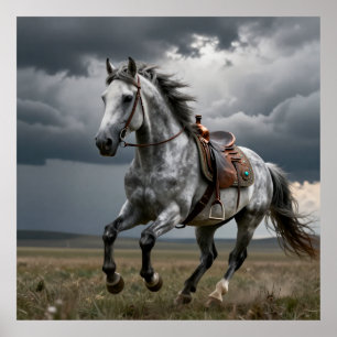 Pferdefreund Geschenk Western Stil Poster