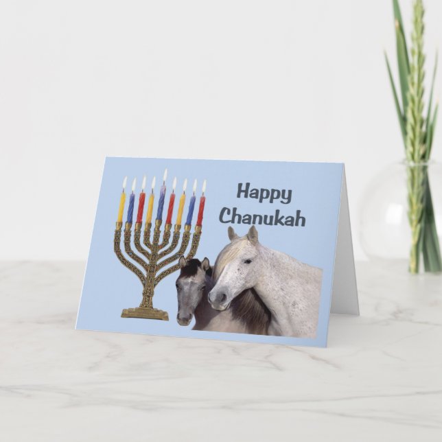 Pferdefreunde Chanukah Karte (Vorderseite)
